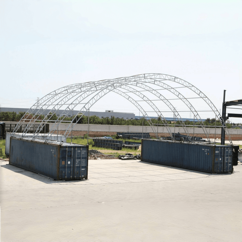 Double Truss Shipping Container Canopy Shelter 60'x40'x15'