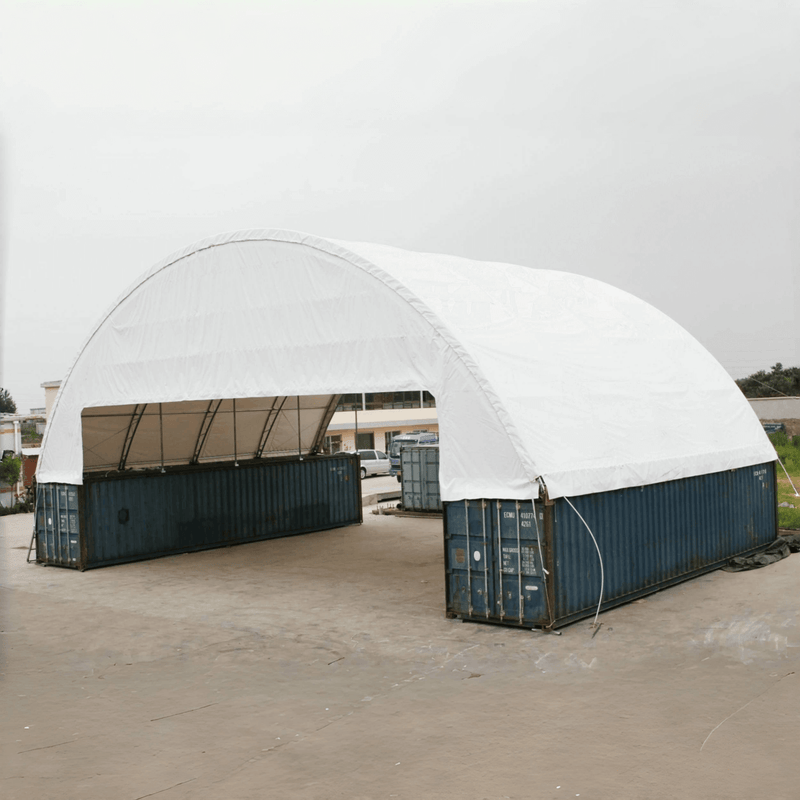 Double Truss Shipping Container Canopy Shelter 60'x40'x15'