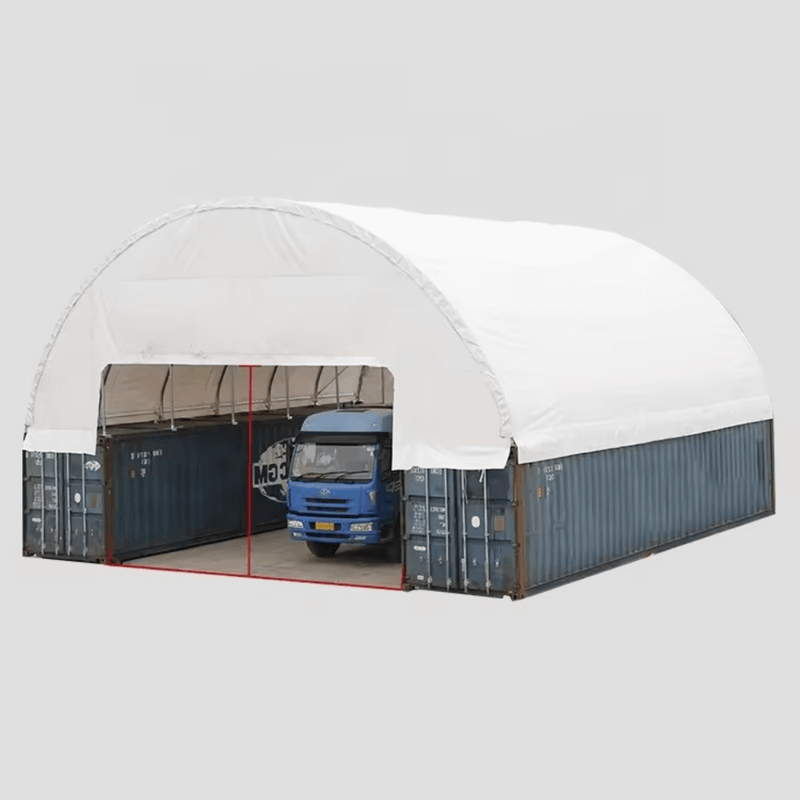 Double Truss Shipping Container Canopy Shelter 60'x40'x20'