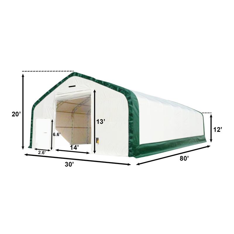 Double Truss Storage Shelter W30'xL80'xH20'