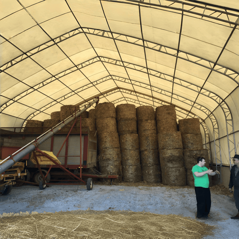 Double Truss Storage Shelter W40'xL64'xH23'