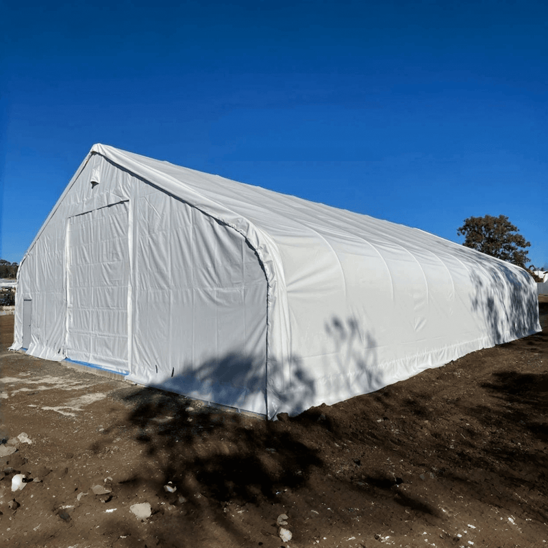 Double Truss Storage Shelter W70'xL120'xH28'