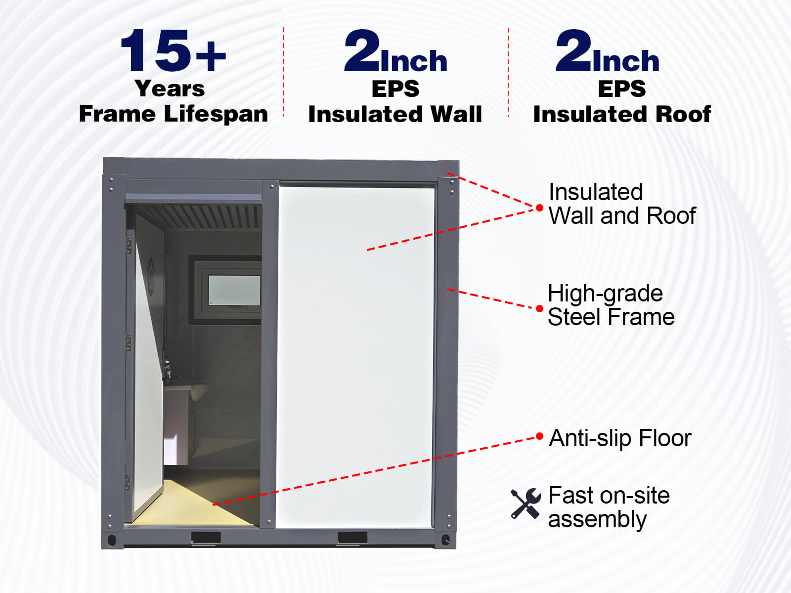 [CLEARANCE] Portable Toilet with Fan-shaped Door Shower