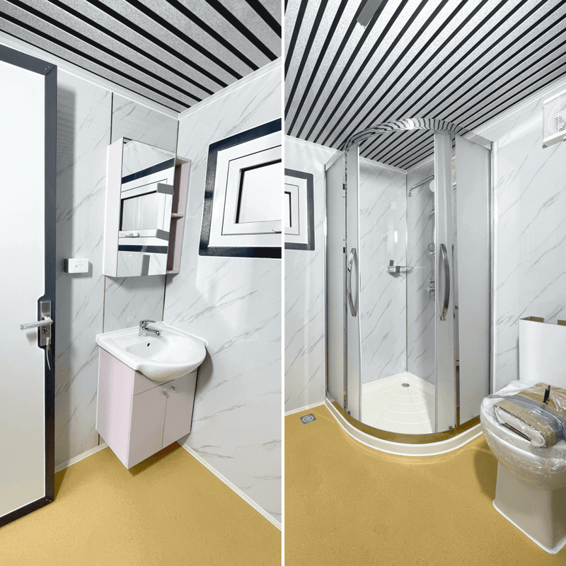 [AS-IS] Portable Toilet with Shower, Fan-shaped Door Shower