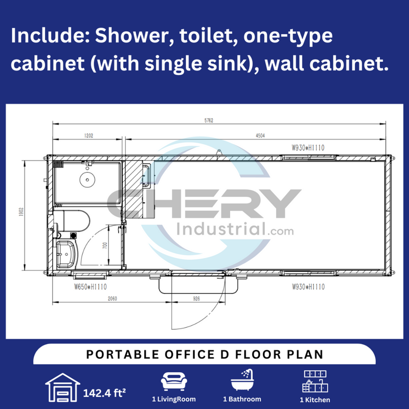 Modern Portable Office 7ft x 20ft