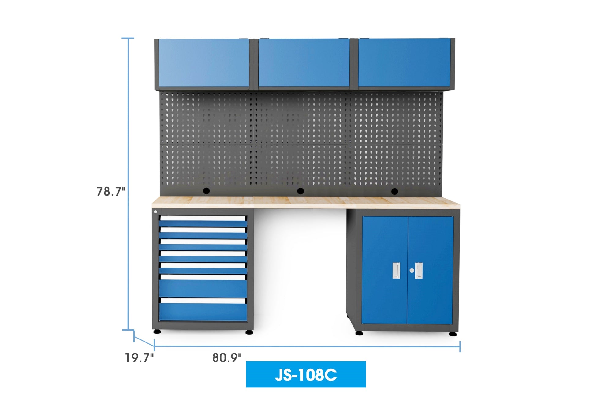 Steelman Heavy Duty Ready-to-assemble Steel Garage Storage System  108C#color_blue