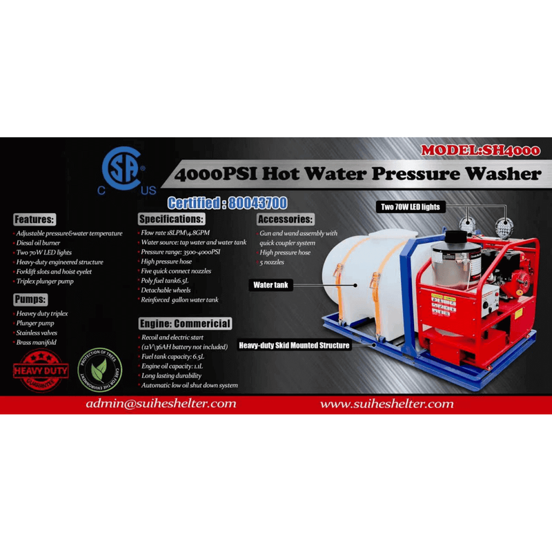 [AS-IS] Hot Water Pressure Washer with Water Tank
