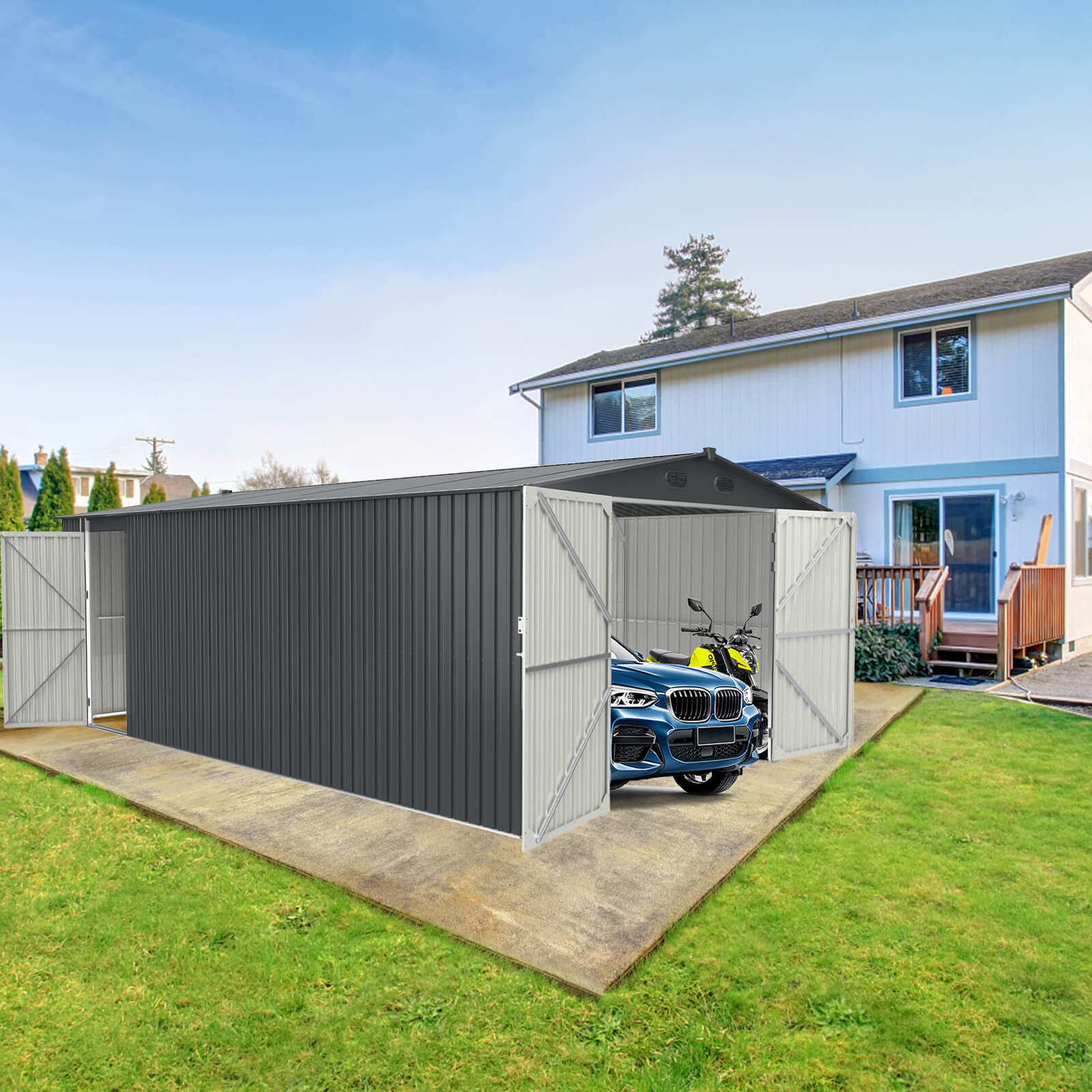 [AS-IS] Metal Storage Shed 13'x20'