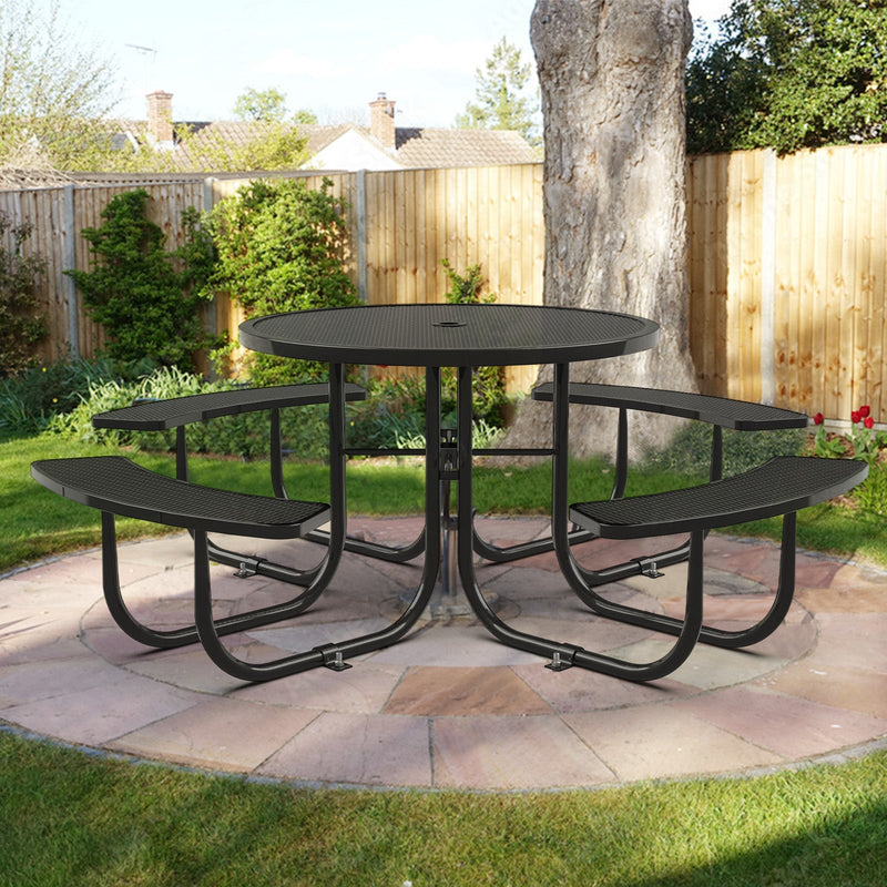 46" Round Picnic Tables With Umbrella Hole