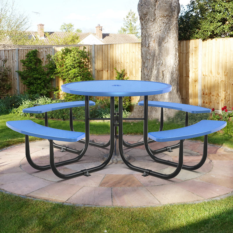 46" Round Picnic Tables With Umbrella Hole