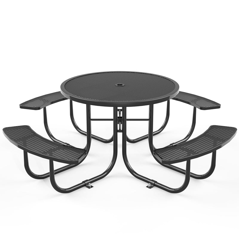 46" Round Picnic Tables With Umbrella Hole