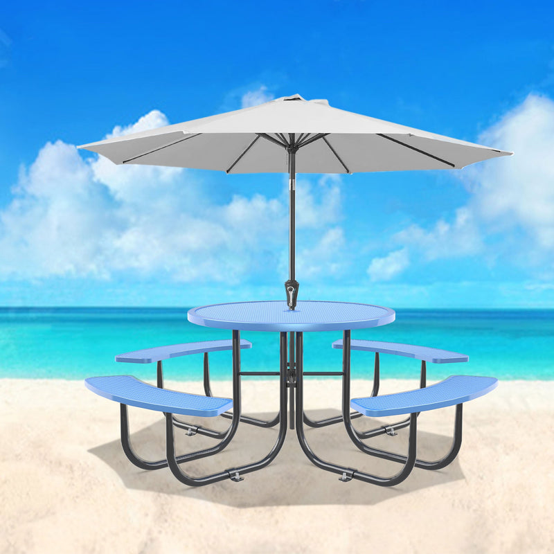 46" Round Picnic Tables With Umbrella Hole