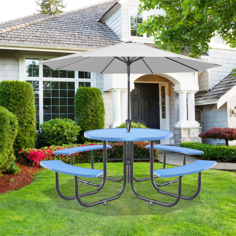 46" Round Picnic Tables With Umbrella Hole