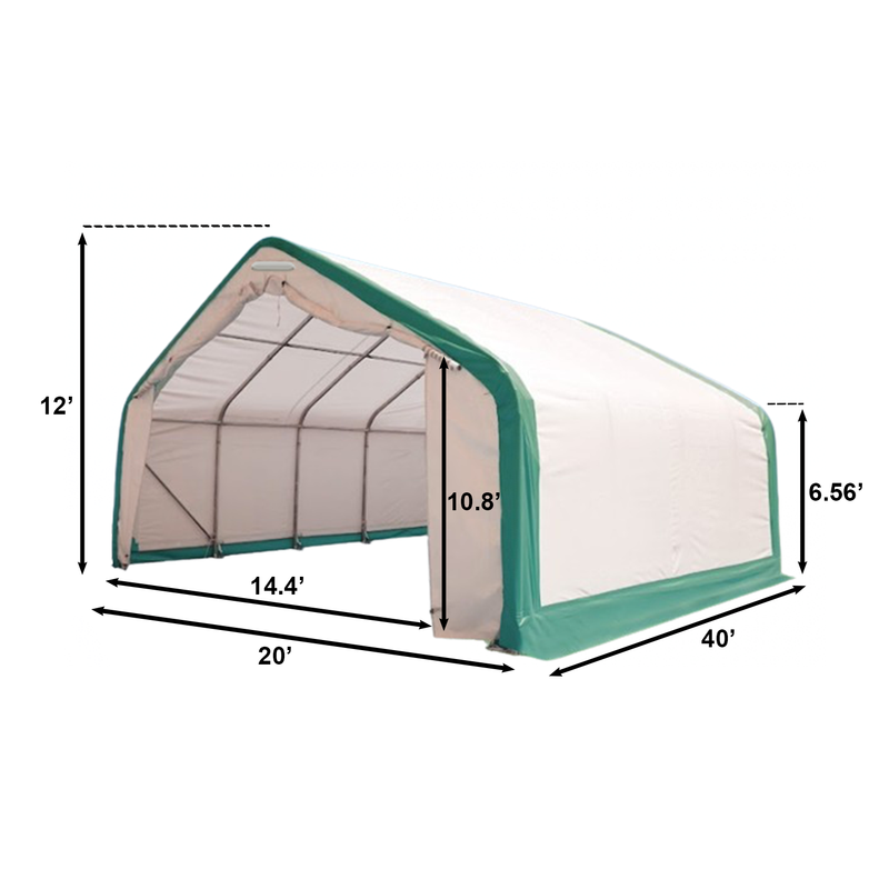 Single Truss Storage Shelter W20'xL40'xH12' Spec