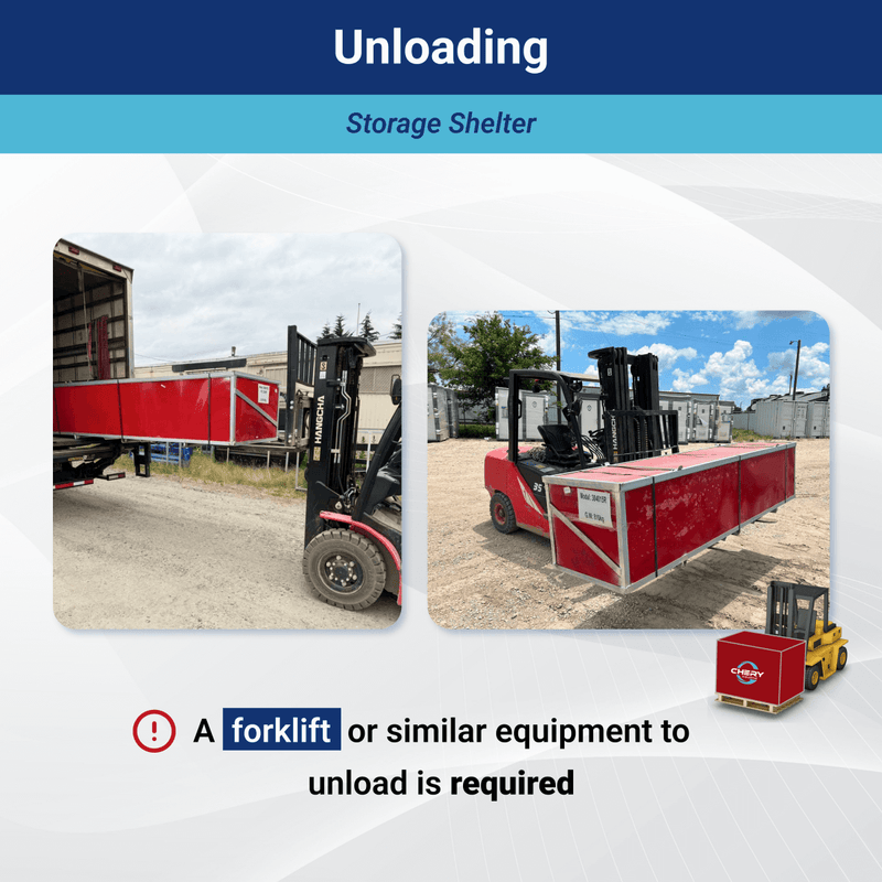 Chery Industrial Storage Shelter unloading