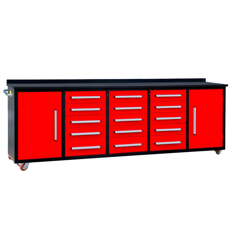 10ft Storage Workbench 15 Drawers with Wheels