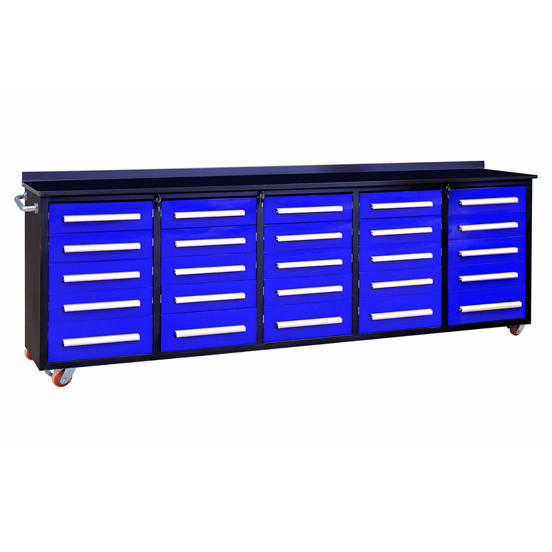 10ft Storage Workbench 25 Drawers with Wheels