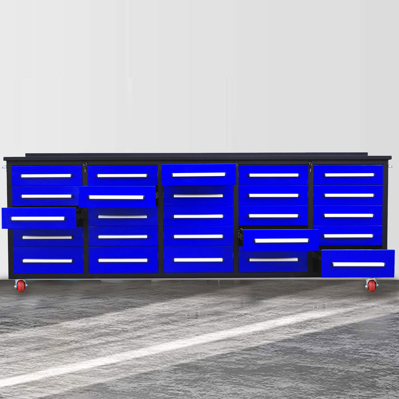 10ft Storage Workbench 25 Drawers with Wheels