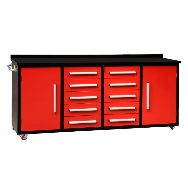 7ft Storage Workbench 10 Drawers with Wheels