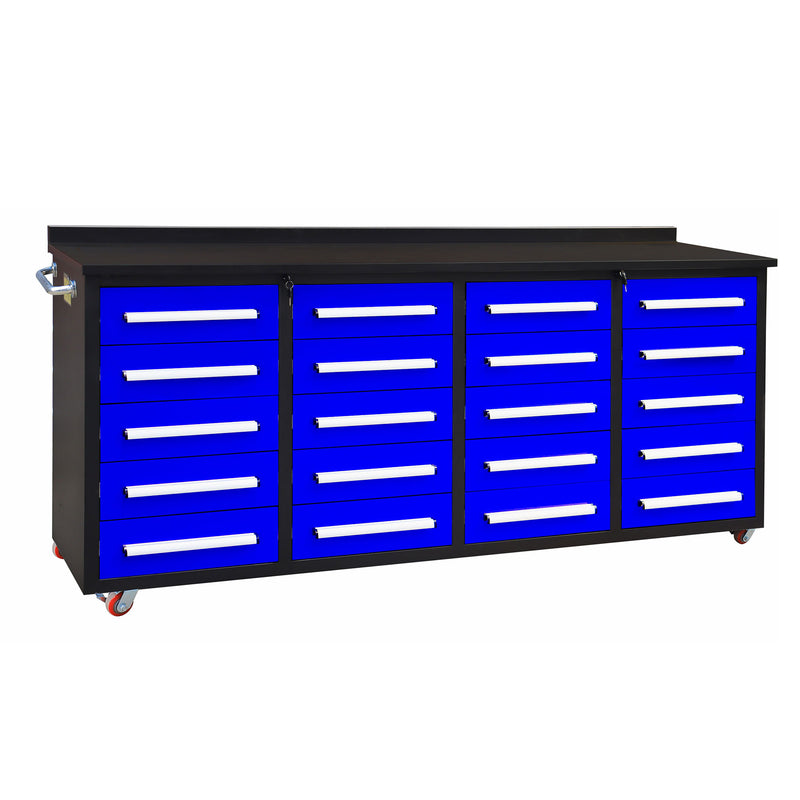 7ft Storage Workbench 20 Drawers with Wheels