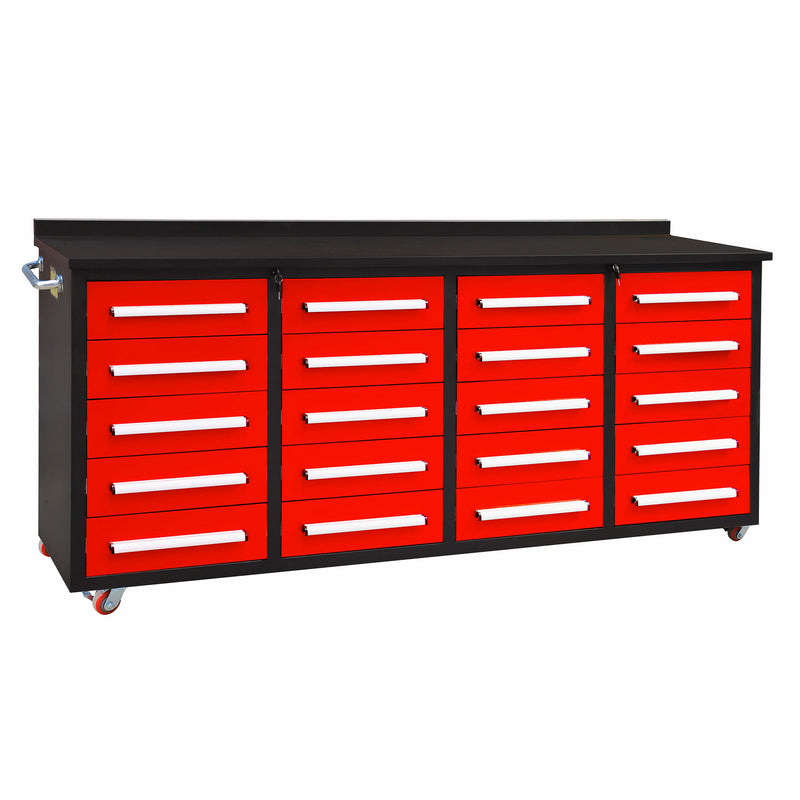 7ft Storage Workbench 20 Drawers with Wheels