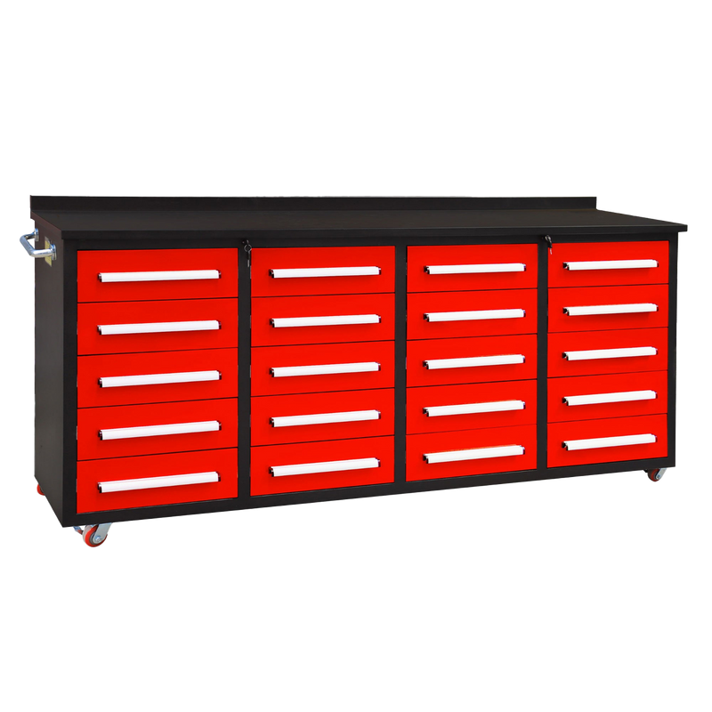 7ft Storage Workbench 20 Drawers with Wheels