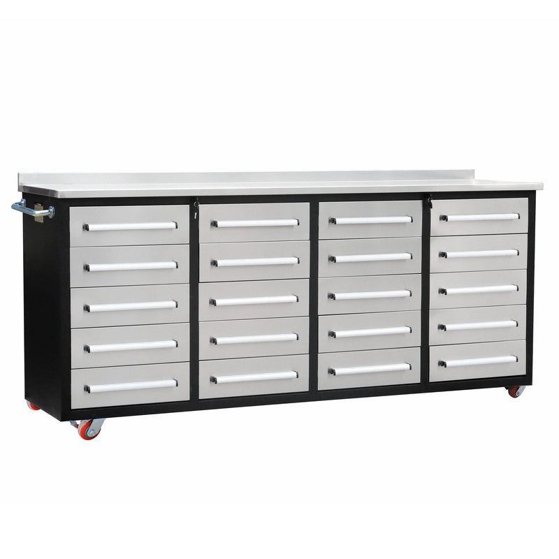 7ft Storage Workbench 20 Drawers with Wheels