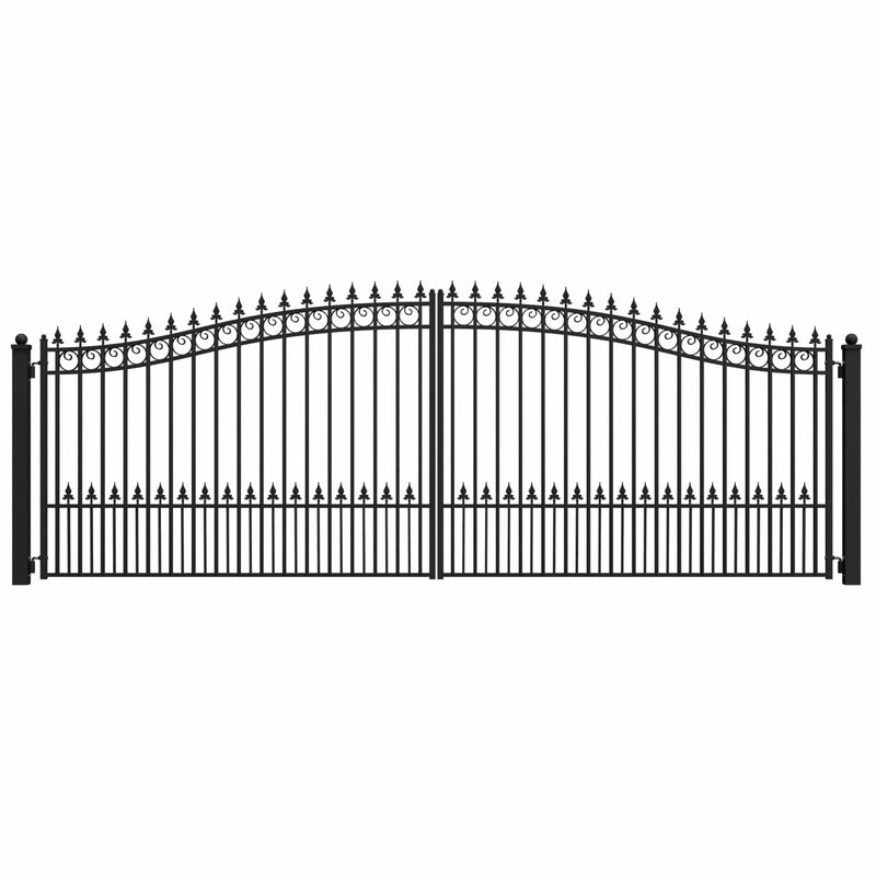 18'x6' Steel Dual Swing Driveway Gate - PRAGUE Style