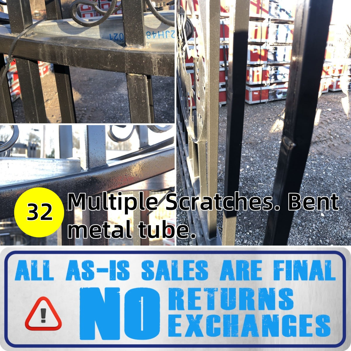 [AS-IS] 14ft Dual Swing Wrought Iron Gate, Good Condition