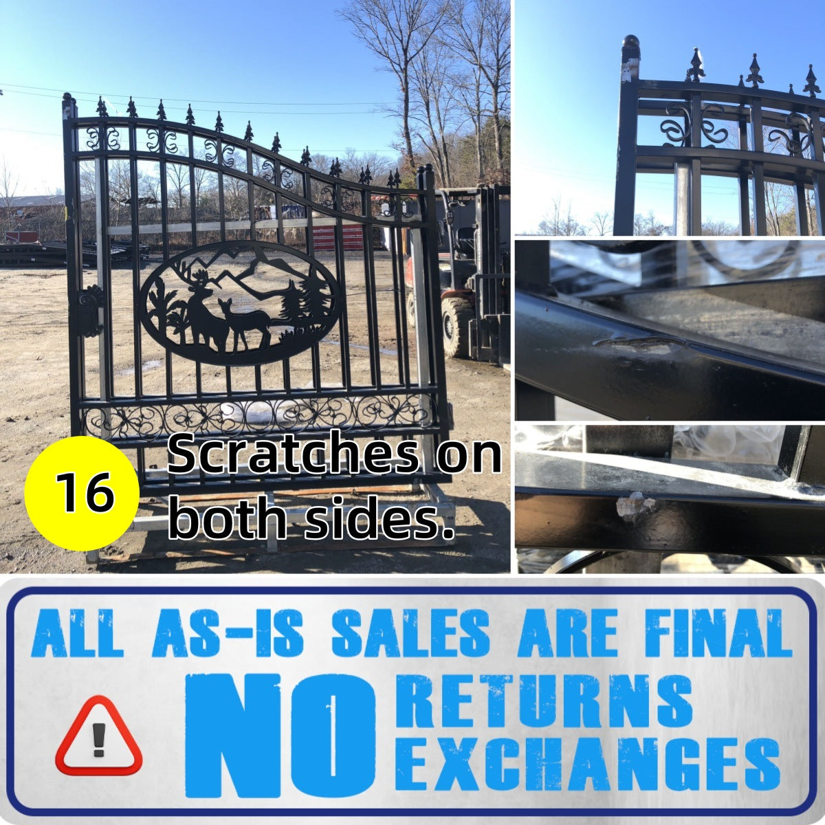 [AS-IS] 14ft Dual Swing Wrought Iron Gate, Like New#16