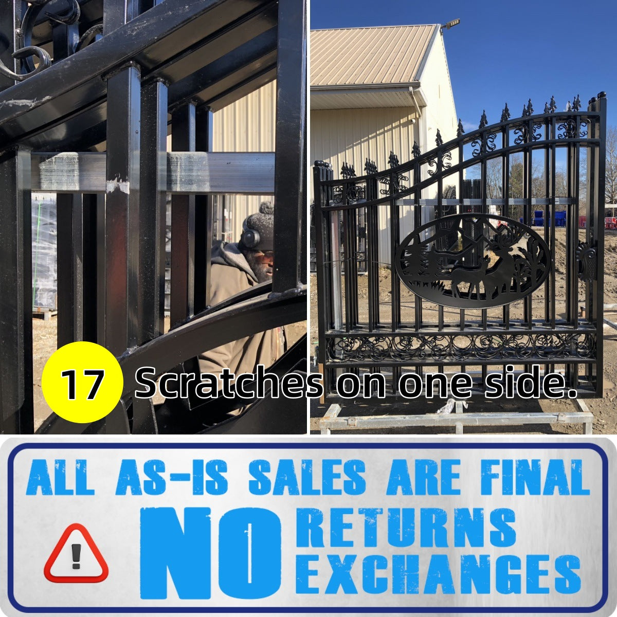 [AS-IS] 14ft Dual Swing Wrought Iron Gate, Like New#17