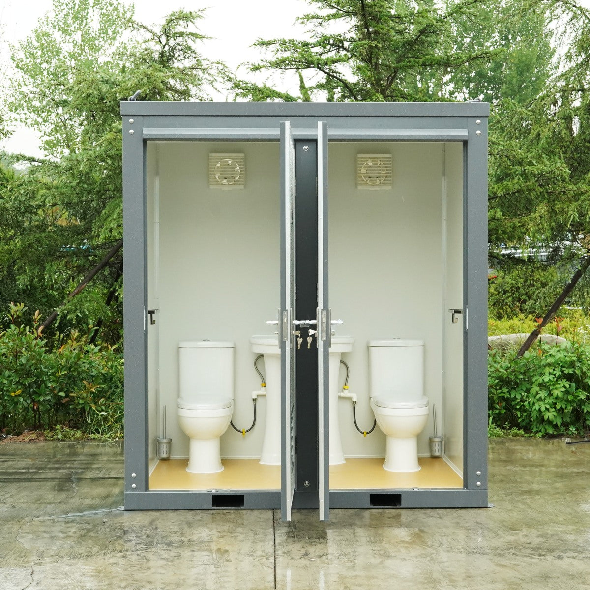 2 Private Toilet Stalls Portable Restroom-Opening Review