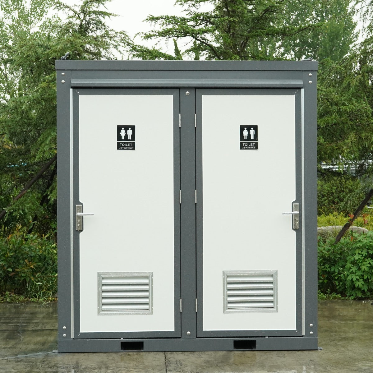 2 Private Toilet Stalls Portable Restroom