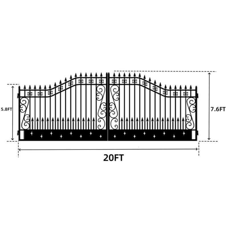 Iron Gate for Driveway Dimension