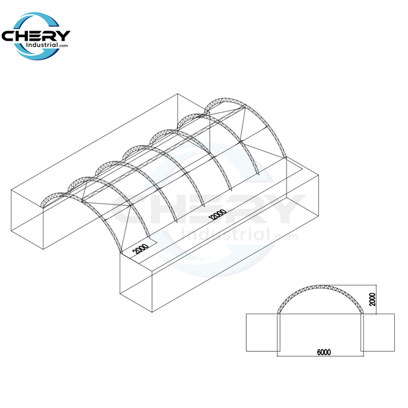 Fortified 20'x40' Double Truss Container Shelter-Structure