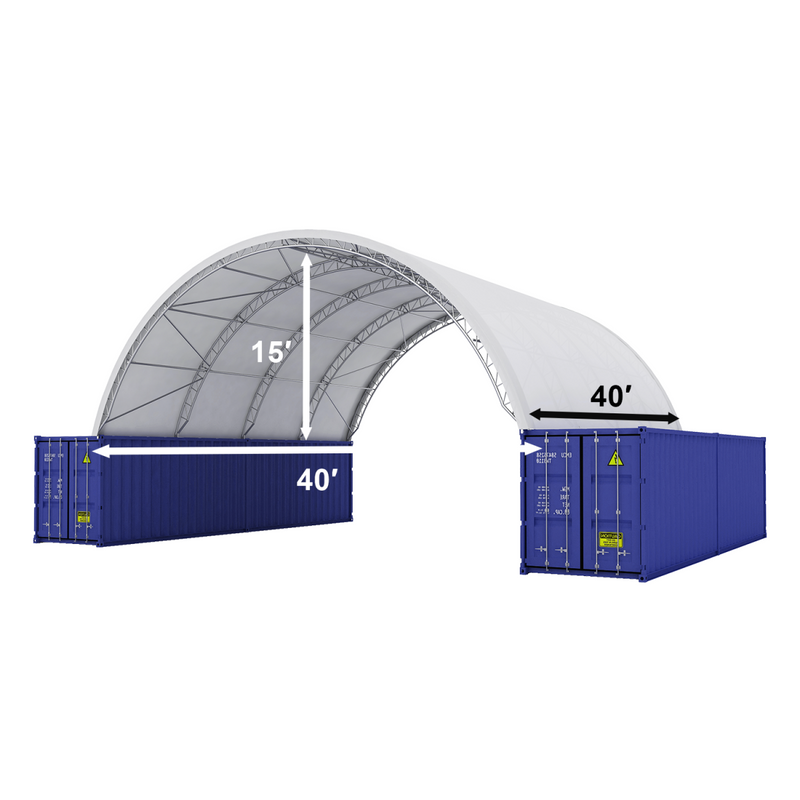 Fortified 40'x40’'x15' Double Truss Container Shelter