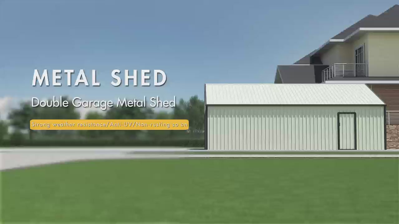 25' x 33' Double Garage Metal Shed with Side Entry Door Video