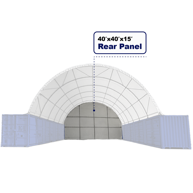 Back Wall for Container Canopy Shelter 40'x40'x15'